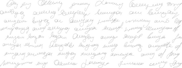 Naklejka premium Background texture paper with script text write for old pattern overlay. Antique grunge letter for vintage handwritten note. Shabby lit handwriting. Bad writing ink english message for memory or poem