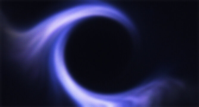 Abstract Glowing Blue Neon Spiral Vortex and Black Hole Background