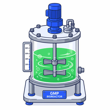 Industrial laboratory GMP bioreactor vector illustration