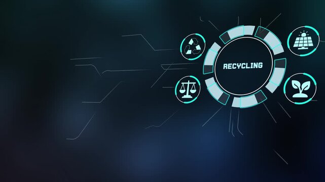 Recycling circular economy concept with resource recovery and green energy