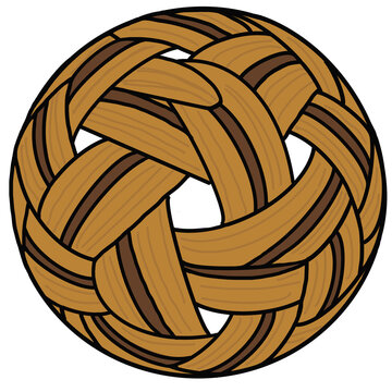 Traditional rattan sepak takraw ball vector illustration isolated on white