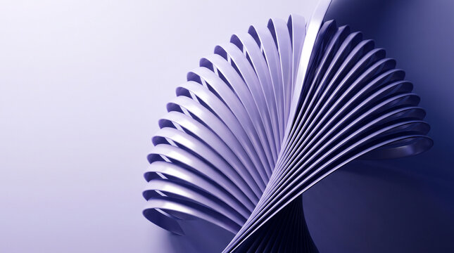 Abstract background with curved paper sheets in a fan shape design.