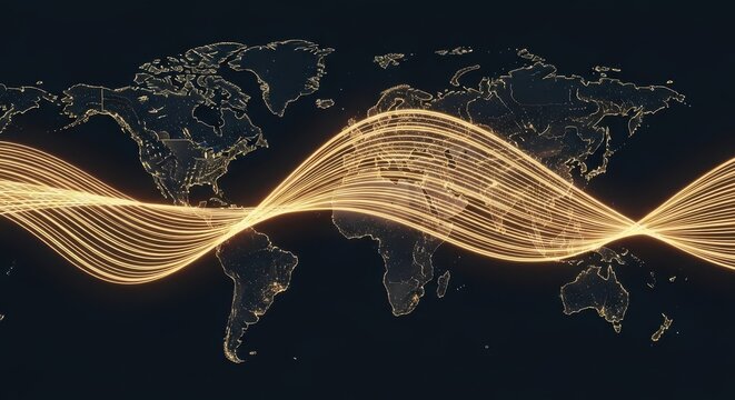Global data flow visualization across intercontinental networks