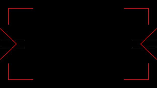 Futuristic digital interface with red targeting brackets and alignment lines on a dark background, perfect for sci-fi, gaming, and surveillance technology concepts