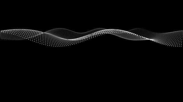 Abstract wave motion digital particle grid background