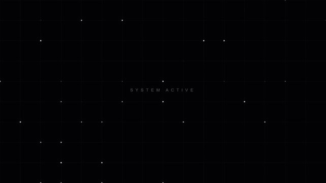 Futuristic abstract dark background with digital data points and conceptual system action, illustrating high-tech information processing and network operations