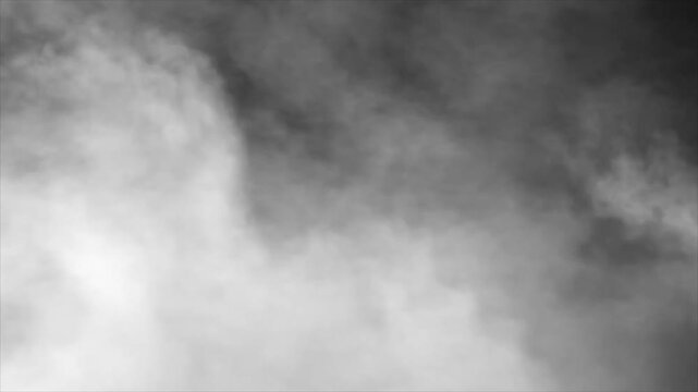 Cinematic white smoke overlay blowing across dark background motion element