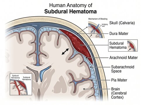 Subdural Hematoma Anatomy Brain Skull Layers
