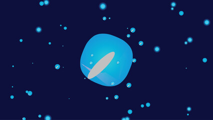 Fototapeta premium Minimal gradient oval with diagonal cut and scattered dots backdrop 