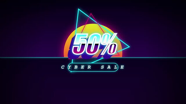 Cyber Sale Promotion with Fifty Percent Discount Offer.