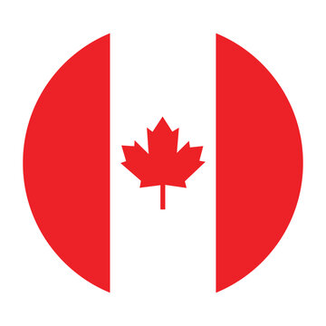 Round canada flag circle icon