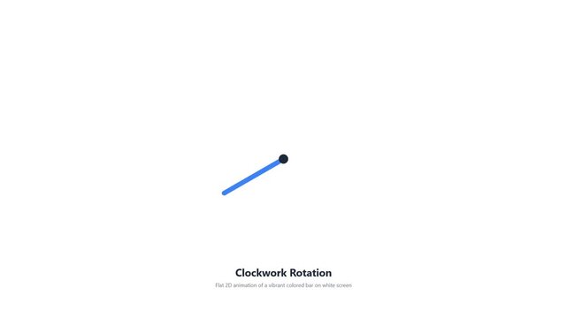 Minimalist 2D animation of a rotating blue bar on a white background