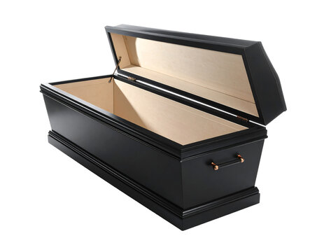 Open coffin isolated on transparent background