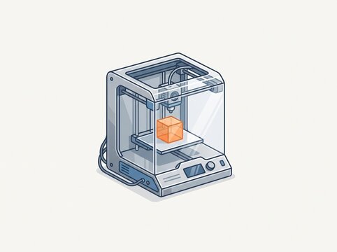 3D printer illustration vector