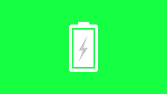 Animated illustration video of electric charging, with a green screen background.