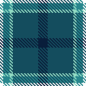 Ocean Deep Twill 2x2 Seamless Tartan Plaid Pattern