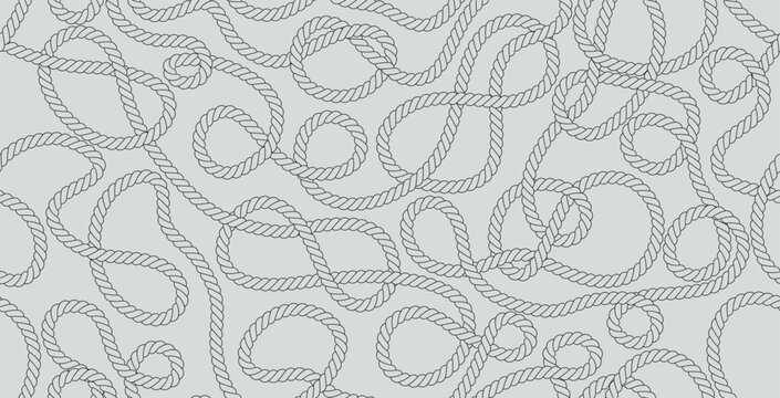 Wallpaper featuring seamless knotted ropes on a gray background.