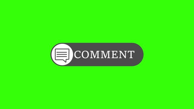 Comment button animation for a video channel. comment text reveal animation, social media. Flat Design comment. comment icon Animation, 4k Comment Push Buttons for YouTube. red comment icon button.