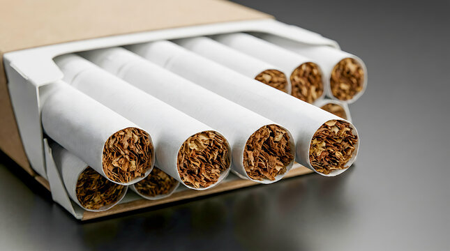 Close-Up of Cigarettes Arranged Inside an Open Pack