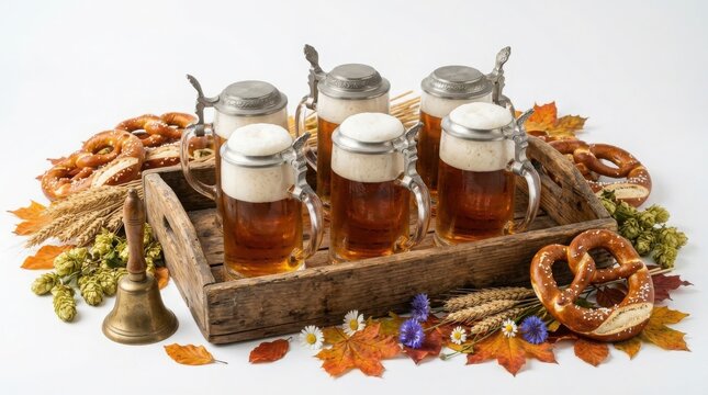 Oktoberfest Beer Steins and Pretzels , Oktoberfest, St. Patrick&rsquo;s, Carnival