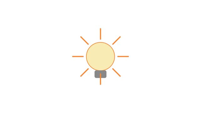 Minimalist Light Bulb Icon Representing Creative Idea Generation and Innovation Concepts