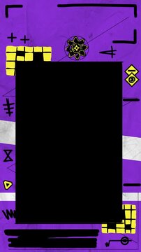 Brutalist Tech Crosshair Vertical Video Border On Alpha