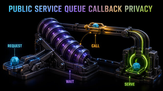 Public Service Queue Callback Privacy Process Infographic