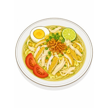 Soto Ayam Indonesian Street Food Chicken Soup