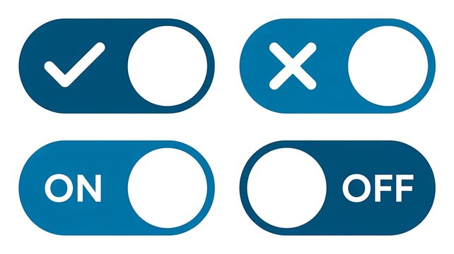 Blue toggle switch icons showing on and off control options