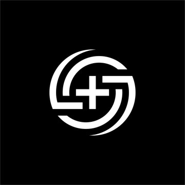 Futuristic letter S monogram featuring a central plus symbol and curved geometric frames. Ideal for healthcare tech, medical startups, wellness platforms, or advanced digital health ventures.
