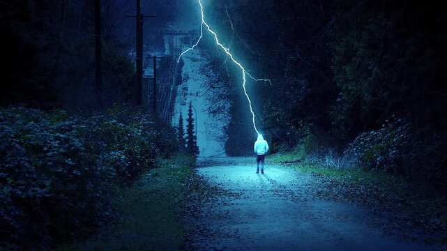 Lightning Strikes Man, Bad Luck Concept