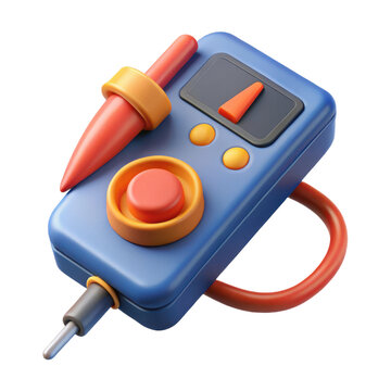 3d rendering of a digital multimeter for electrical testing and measurement e-commerce product display transparent background