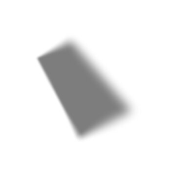 Gray rectangular 3d drop shadow effect for mockup design isolated on transparent background with soft rounded edges and subtle gradient