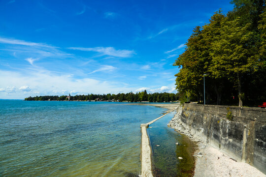 Scenic Cycle Path Through Apple Orchards Near Lindau