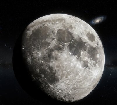 Moon in outer space, astronomy, science and technology background
