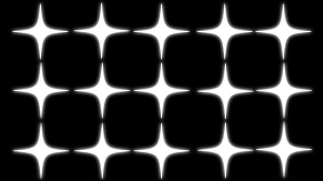 Glowing star twinkle doodle cartoon animation, elegant fairy light glitter effect, effective on festival, 4K twinkle star motion graphics on transparent black screen background