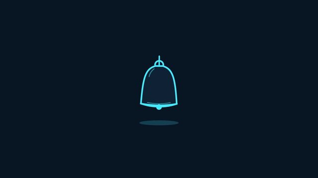 Minimalist Digital Notification Bell Icon Outline Graphic for User Interface and Software Application Design Elements