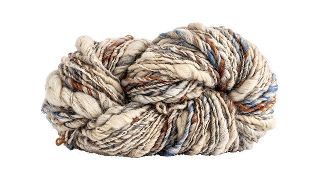 Artisanal thick and thin slub textured handspun wool art yarn