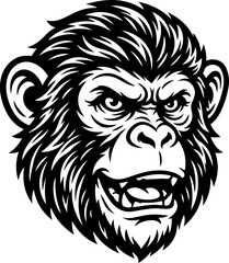 Fototapeta premium Monkey head vector illustration