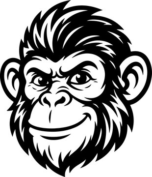 Monkey head vector illustration