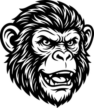 Monkey head vector illustration