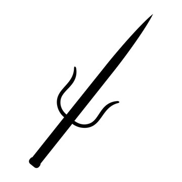 Sai Weapon Silhouette Flat Image