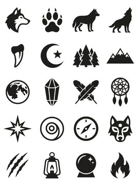 Wolf Spirit Nature and Mystical Icons Collection