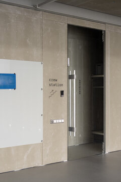 Crew Station Entrance Inside Modern Hangar