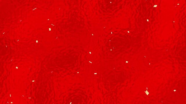 紙吹雪 金 下降 パターン01 ループ （アルミ柄01 赤 背景）
