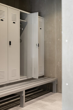 Open Metal Locker in Aviation Changing Room