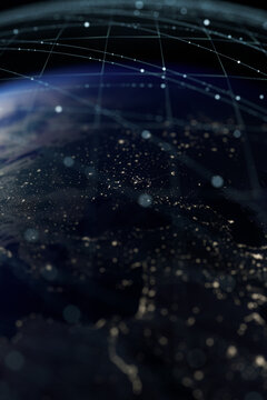 Global Digital Network over Planet Earth from Space