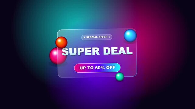Vibrant Super Deal Promotion with Colorful Spheres.