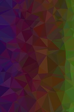 Low poly geometric background with dark purple and deep green shades creates moody abstract artistic texture for professional creative design projects.