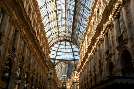 Historic Architecture in a Grand Shopping Gallery in Milan